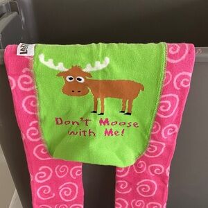 Lazy One Girls Pink & Green Moose Pajama Bottoms